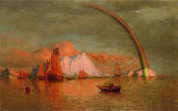 William Bradford : Arctic Sunset with Rainbow